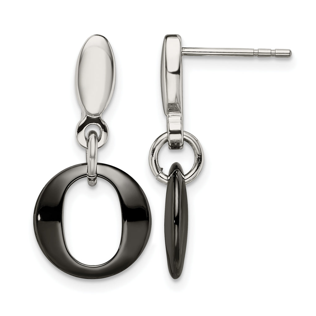 Stainless Steel Ceramic Polished Drop Dangle Earrings for Women