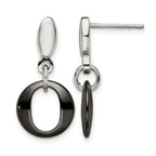 Stainless Steel Ceramic Polished Drop Dangle Earrings for Women