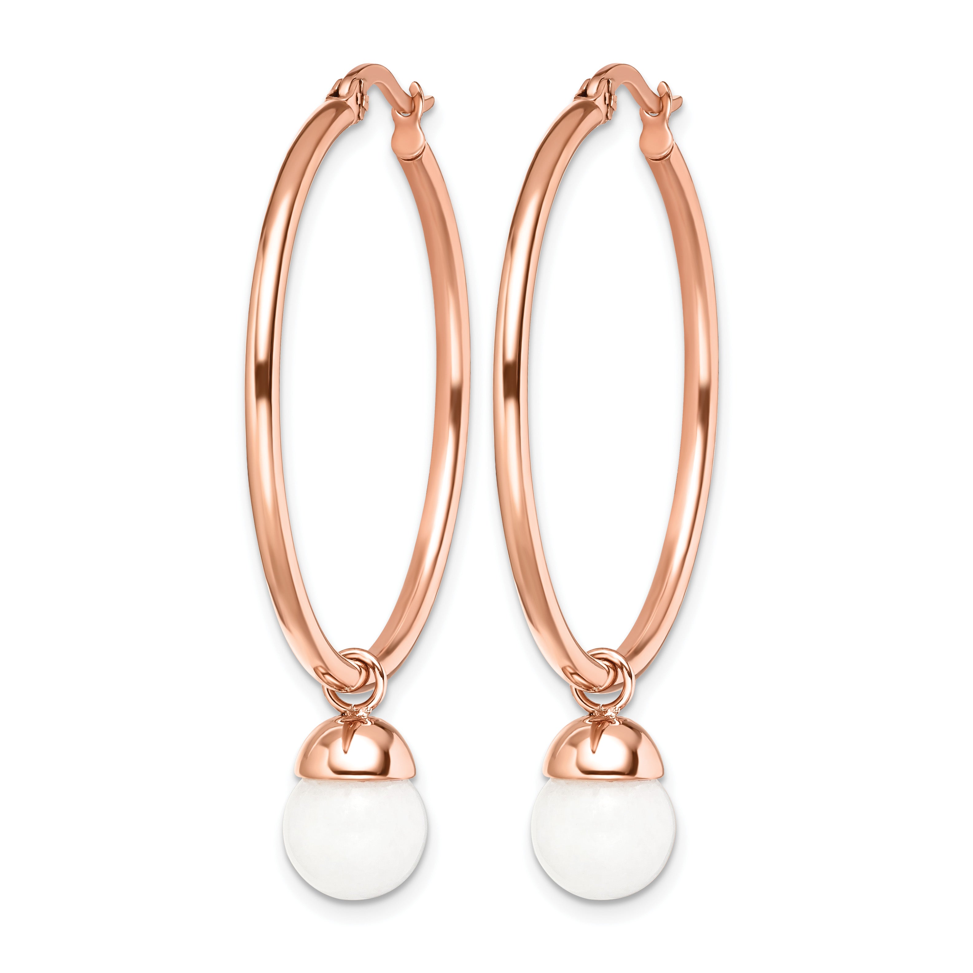 Stainless Steel Rose Gold-Tone Polished Hoop Earrings for Women Secondary image