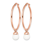 Stainless Steel Rose Gold-Tone Polished Hoop Earrings for Women
