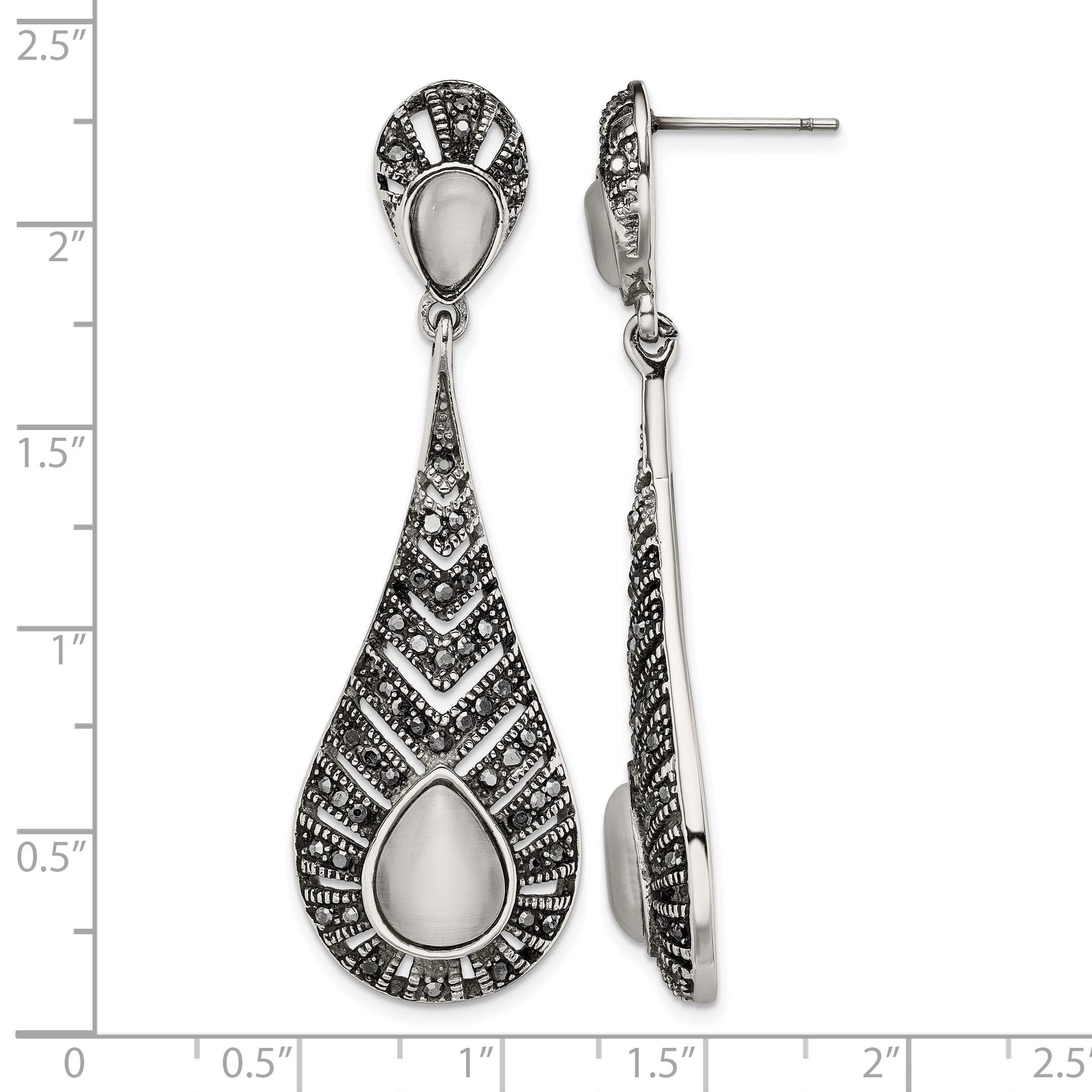 Stainless Steel Polished Drop Dangle Earrings for Women
