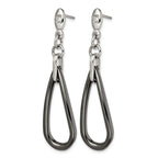 Stainless Steel Ceramic Polished Cubic Zirconia Drop Dangle Earrings for Women