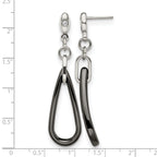 Stainless Steel Ceramic Polished Cubic Zirconia Drop Dangle Earrings for Women