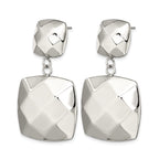 Stainless Steel Polished Square Drop Dangle Earrings for Women