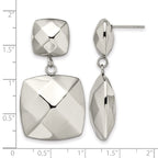 Stainless Steel Polished Square Drop Dangle Earrings for Women