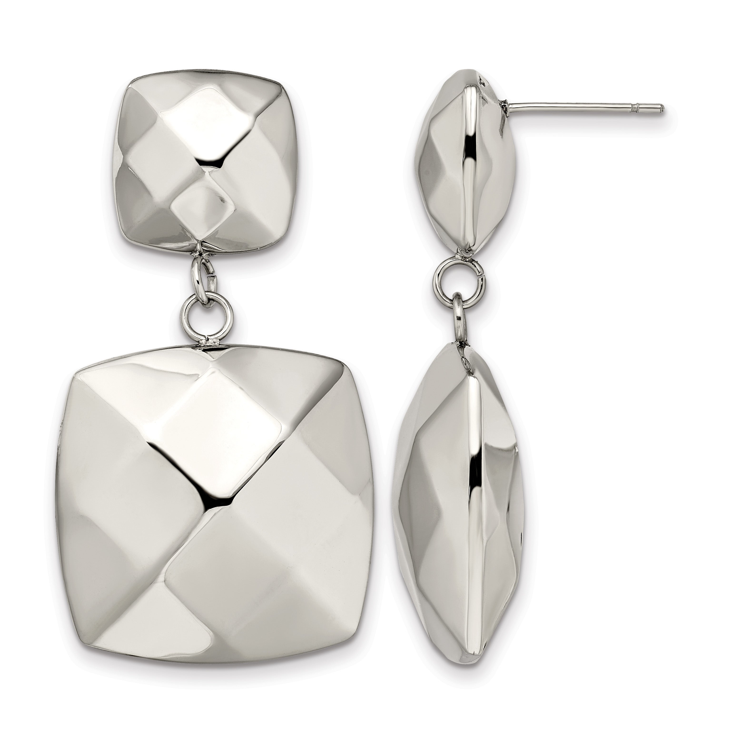 Stainless Steel Polished Square Drop Dangle Earrings for Women Main image