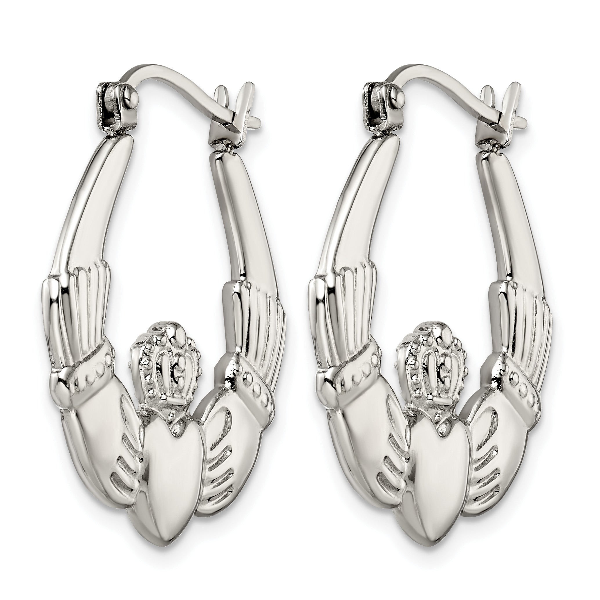Stainless Steel Polished Creole Hoop Earrings for Women Secondary image