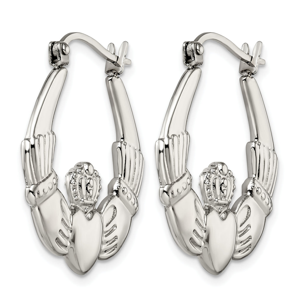 Stainless Steel Polished Creole Hoop Earrings for Women