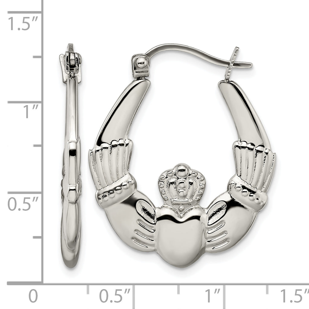 Stainless Steel Polished Creole Hoop Earrings for Women