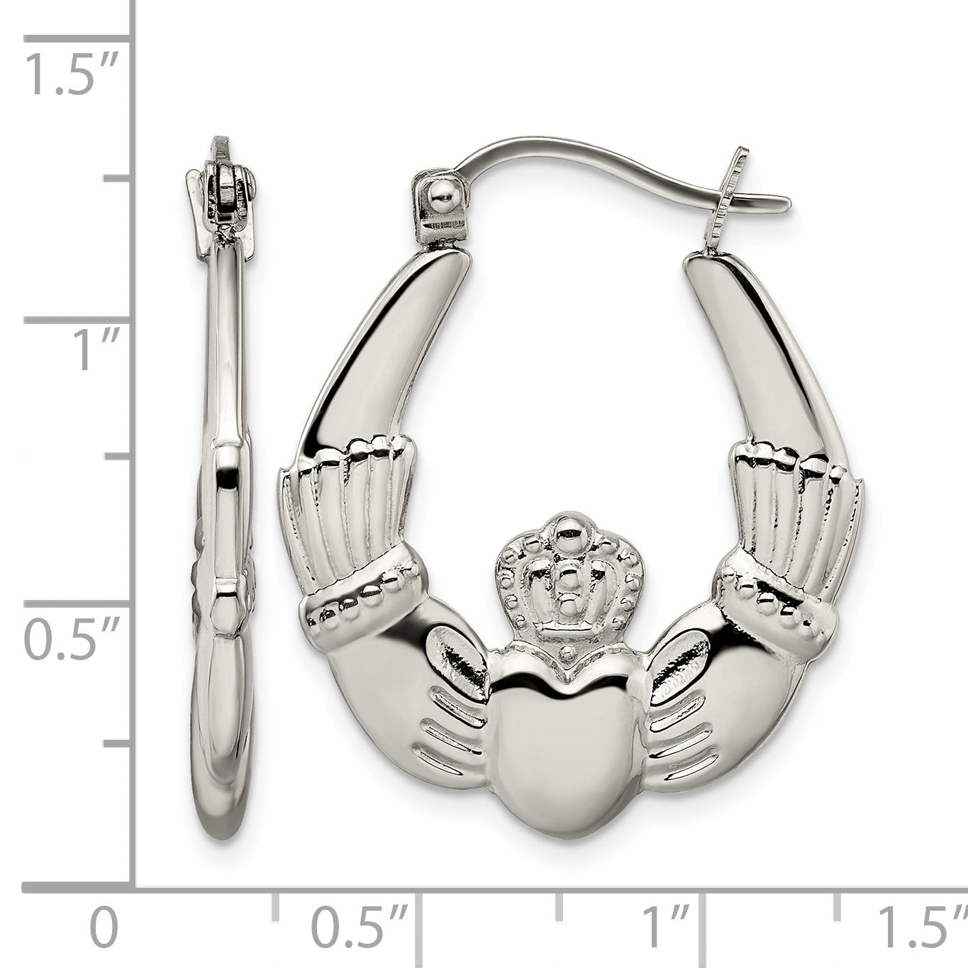 Stainless Steel Polished Creole Hoop Earrings for Women