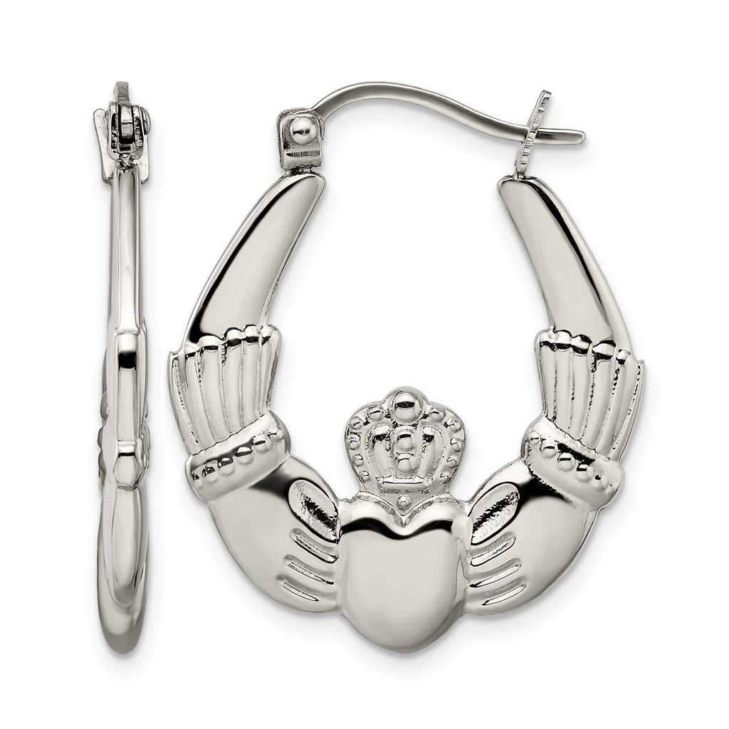 Stainless Steel Polished Creole Hoop Earrings for Women