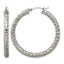 Stainless Steel Polished Textured Hoop Earrings for Women