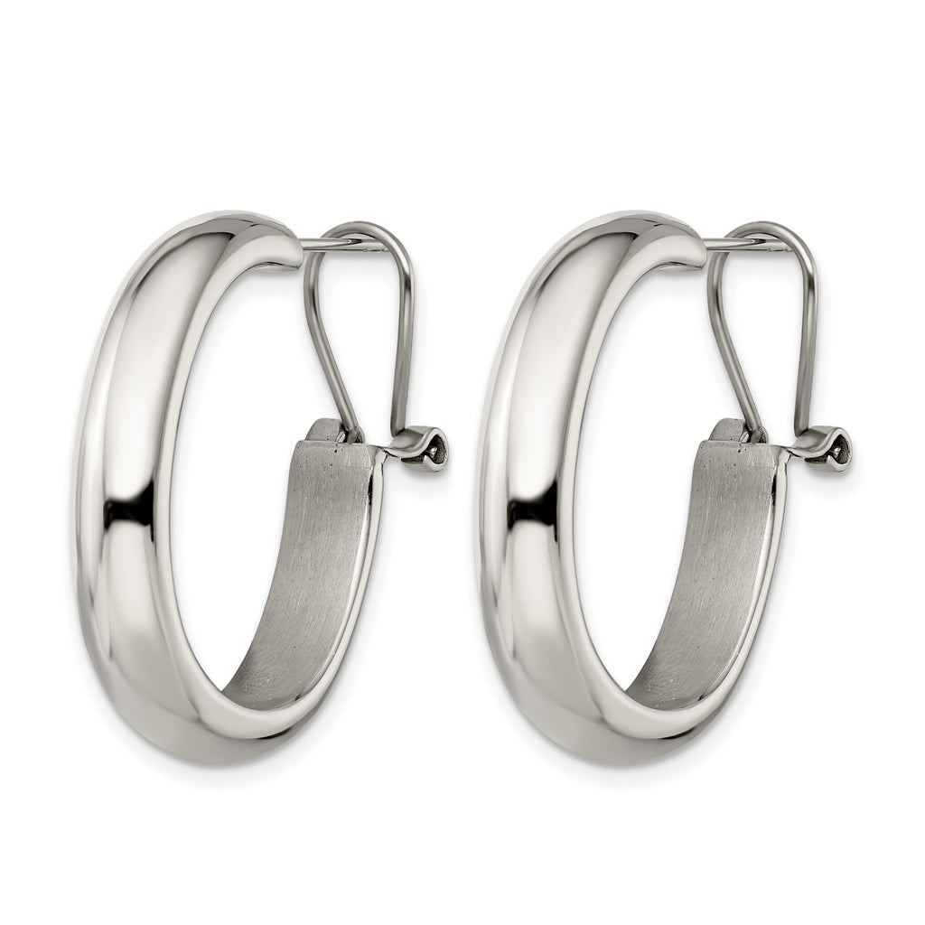 Stainless Steel Polished Hoop Earrings for Women