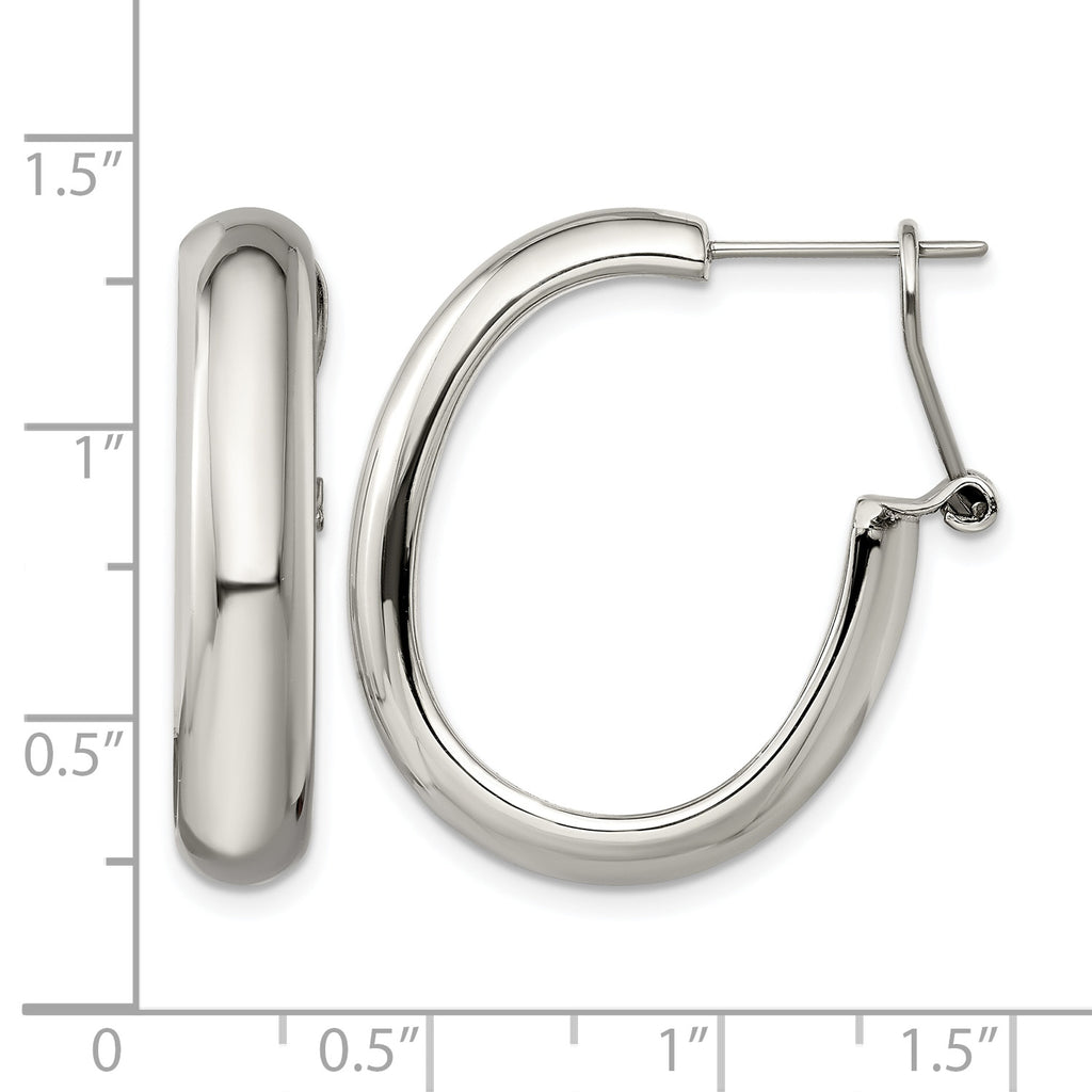 Stainless Steel Polished Hoop Earrings for Women