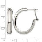 Stainless Steel Polished Hoop Earrings for Women