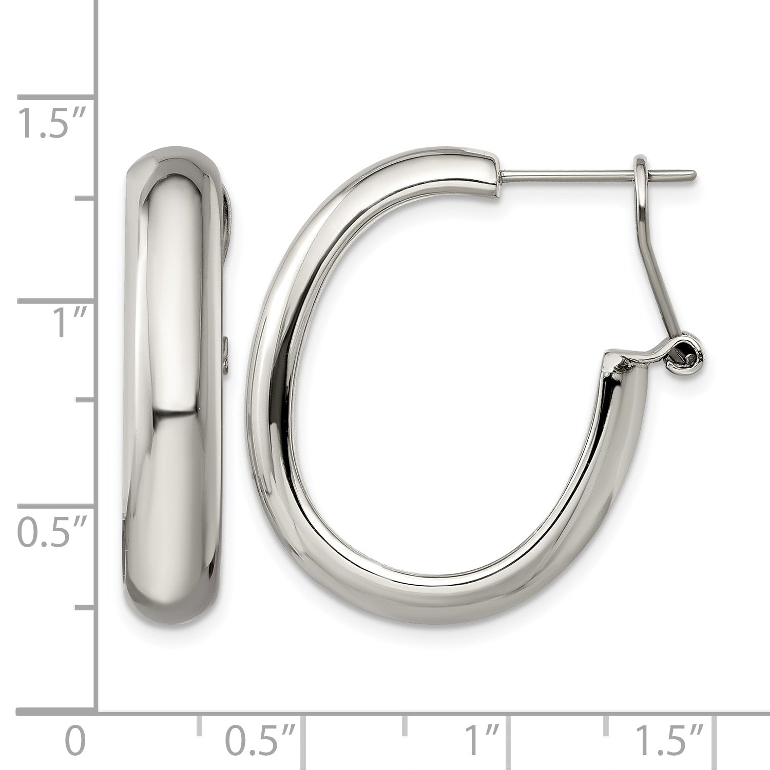 Stainless Steel Polished Hoop Earrings for Women