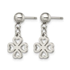Stainless Steel Polished Leaf Drop Dangle Earrings for Women