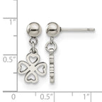 Stainless Steel Polished Leaf Drop Dangle Earrings for Women