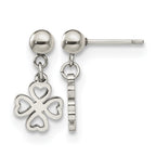 Stainless Steel Polished Leaf Drop Dangle Earrings for Women