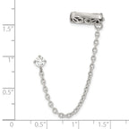 Stainless Steel Polished & Antiqued Cubic Zirconia Ear Cuff Drop Dangle Earrings for Women