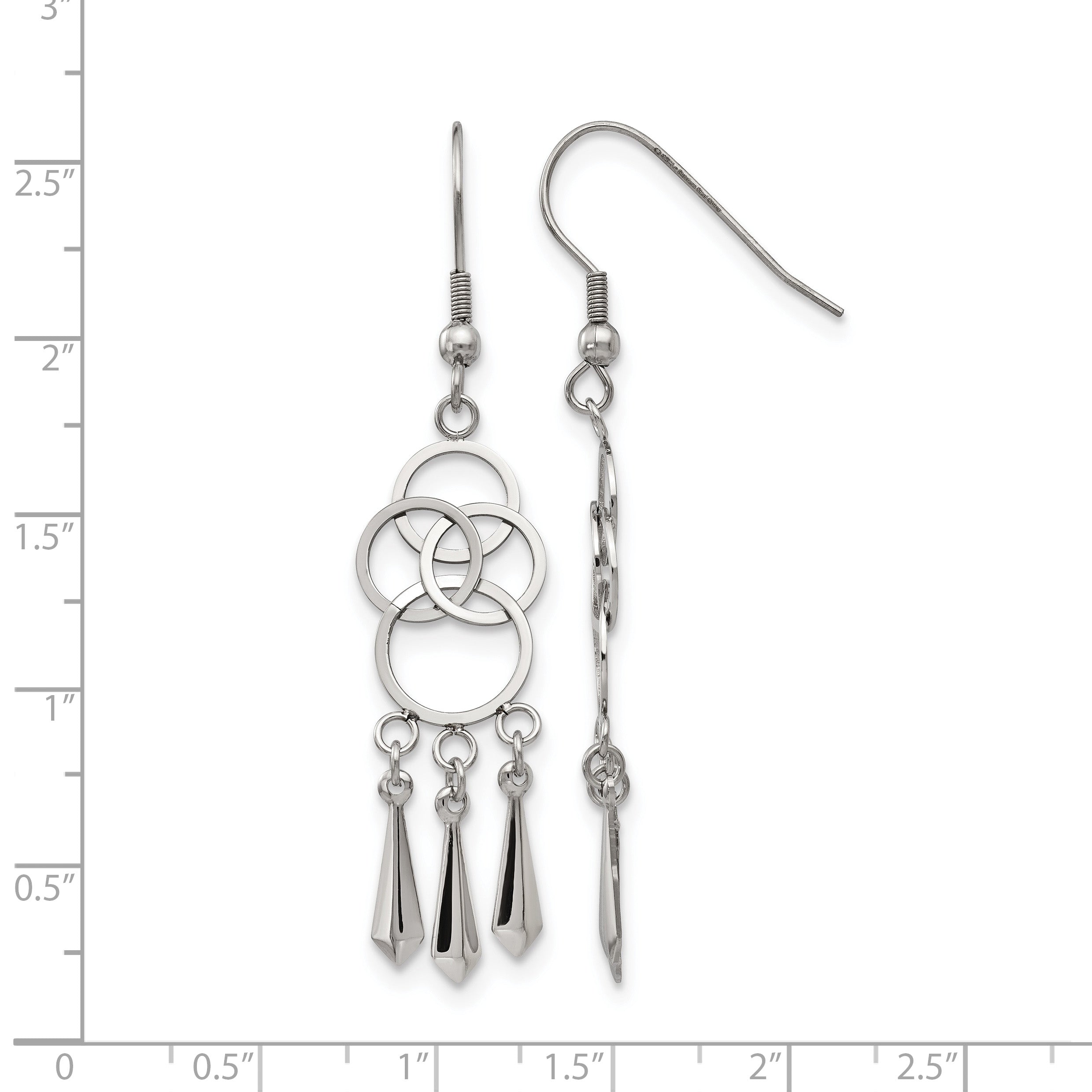 Stainless Steel Polished Drop Dangle Earrings for Women