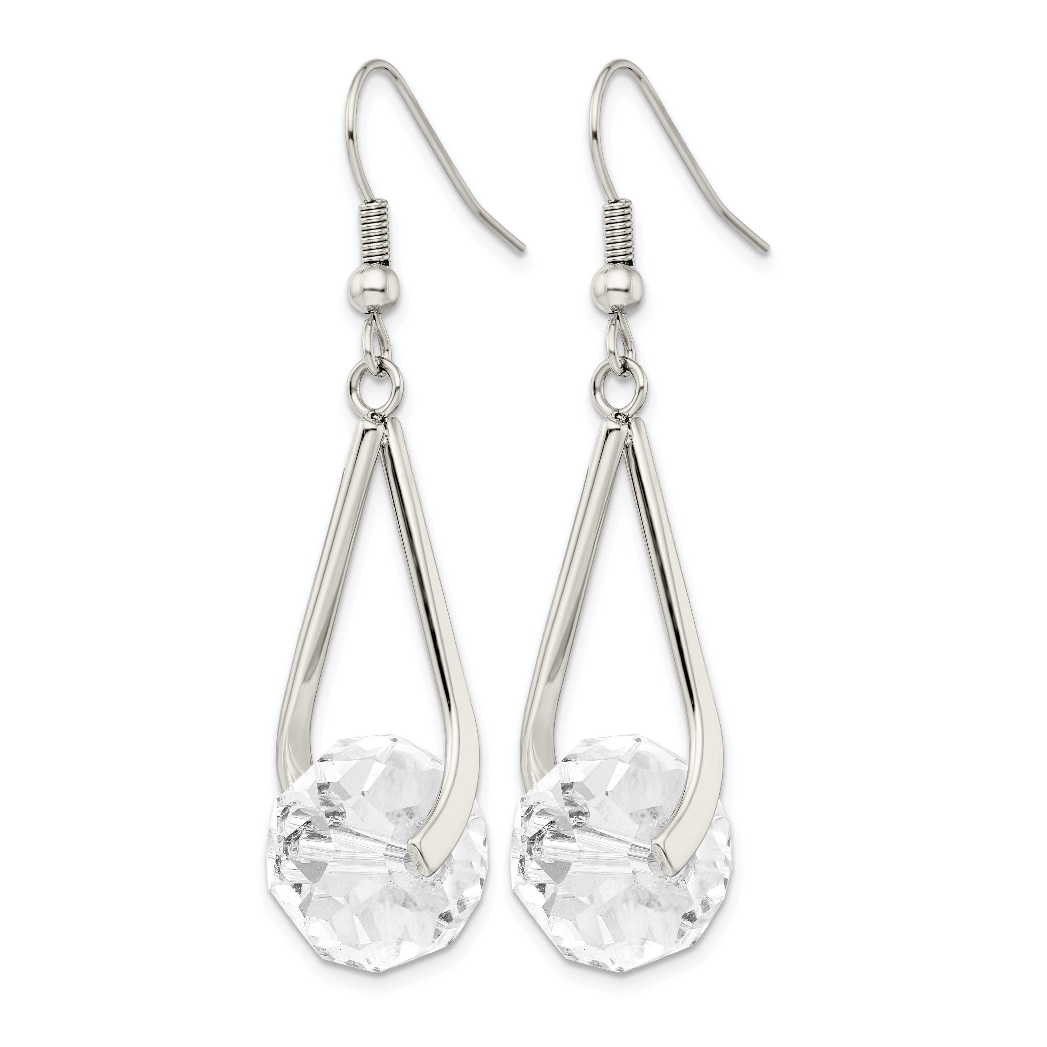 Stainless Steel Polished Drop Dangle Earrings for Women