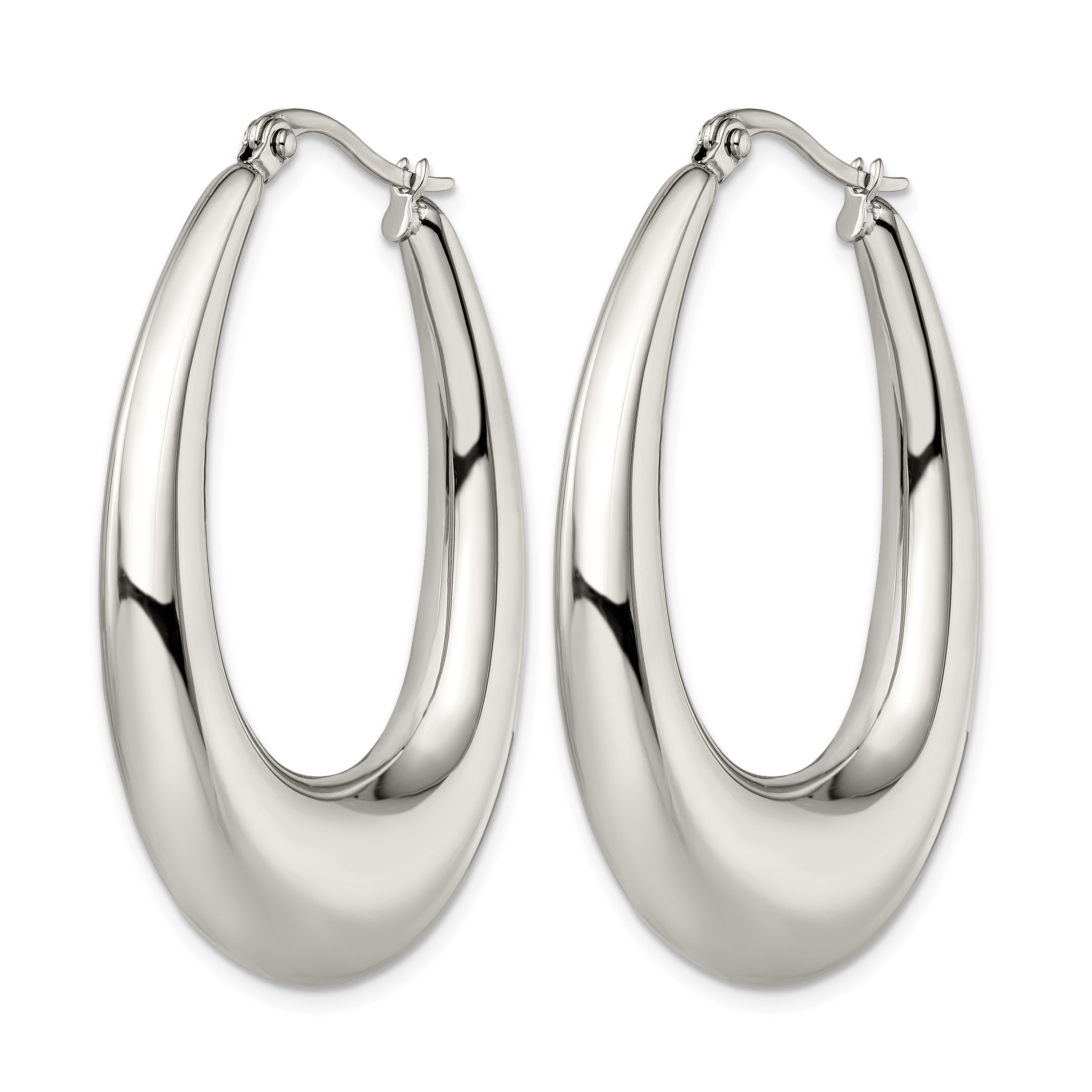 Stainless Steel Polished Teardrop Creole Hoop Earrings for Women Secondary image