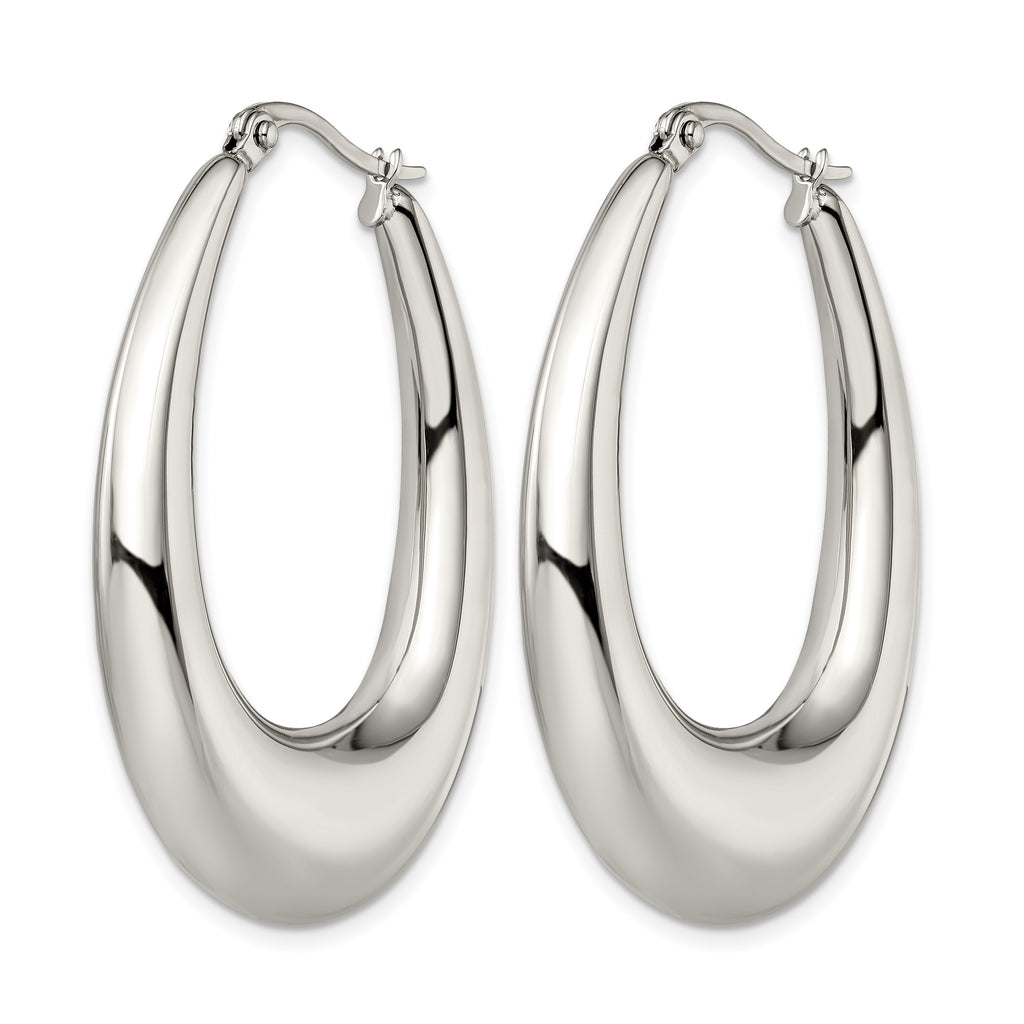 Stainless Steel Polished Teardrop Creole Hoop Earrings for Women