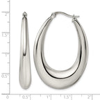 Stainless Steel Polished Teardrop Creole Hoop Earrings for Women