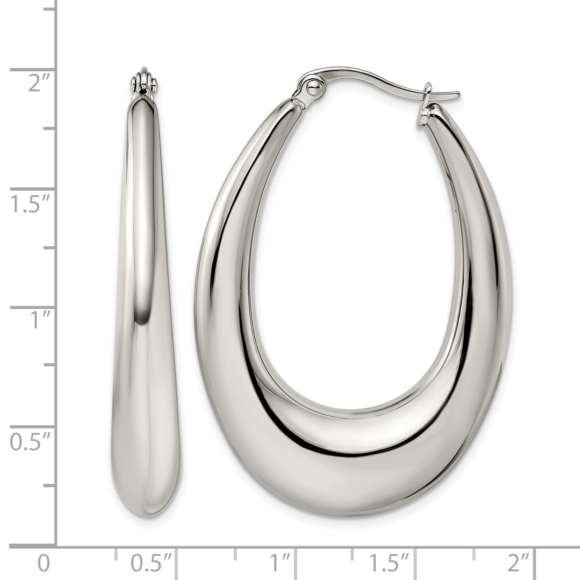 Stainless Steel Polished Teardrop Creole Hoop Earrings for Women