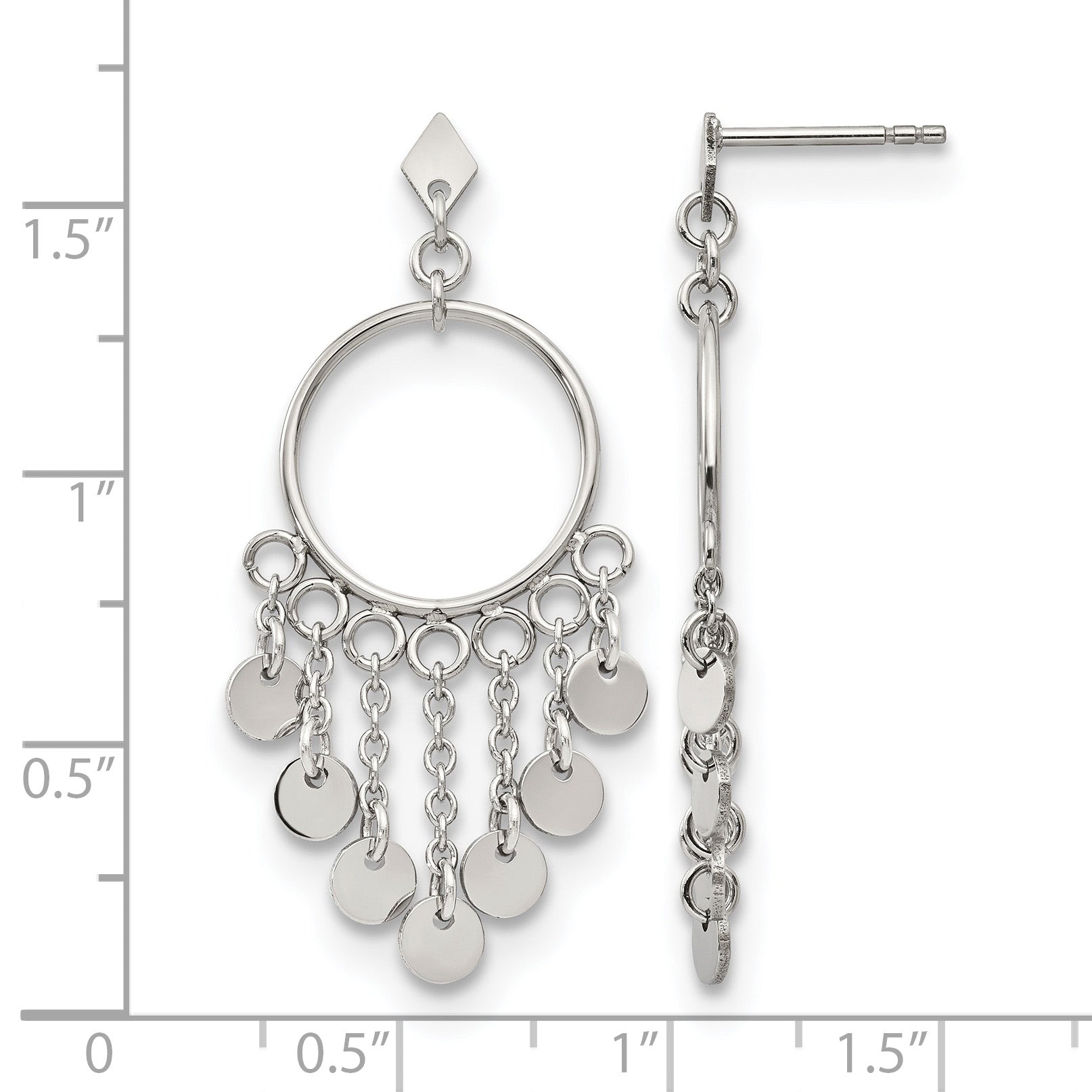 Stainless Steel Polished Drop Dangle Earrings for Women