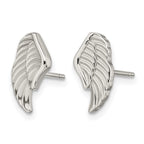 Stainless Steel Polished Textured Button Earrings for Women
