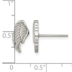 Stainless Steel Polished Textured Button Earrings for Women