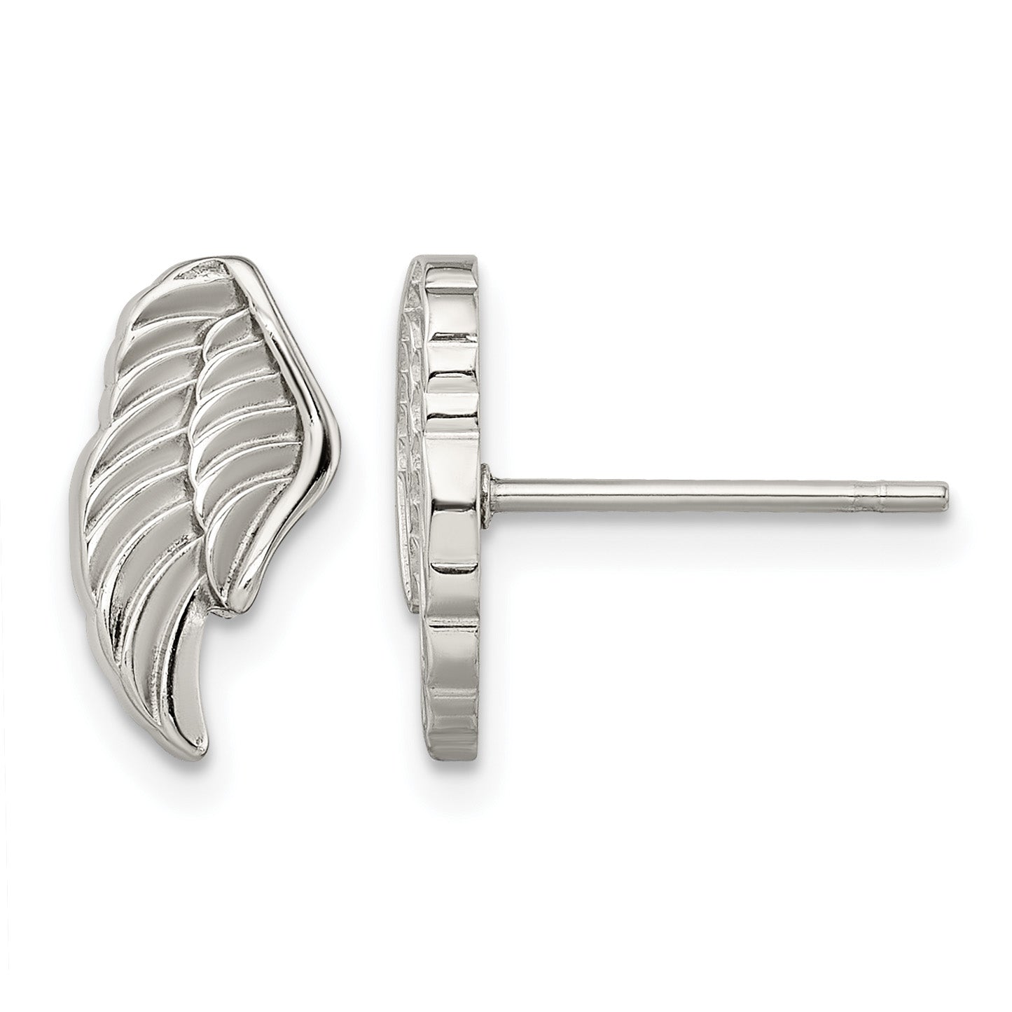Stainless Steel Polished Textured Button Earrings for Women Main image