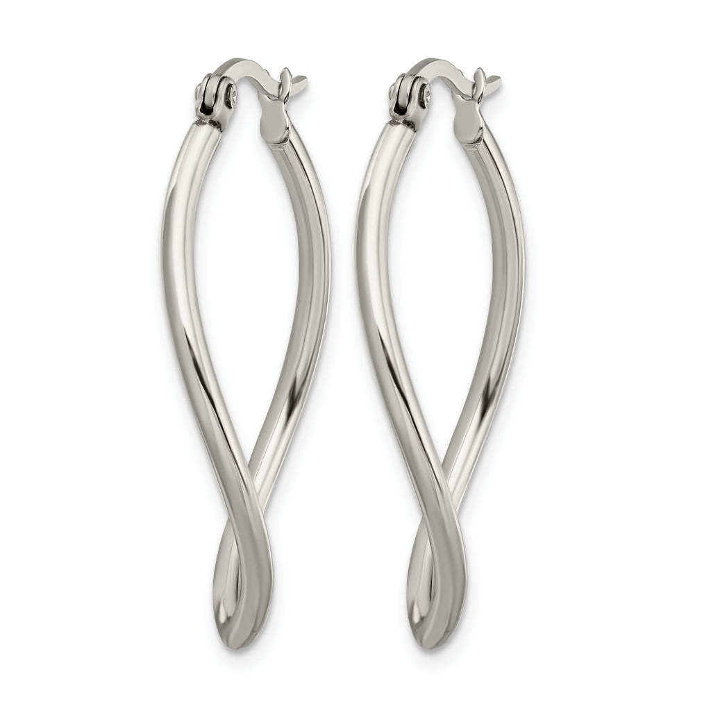 Stainless Steel Polished Hoop Earrings for Women