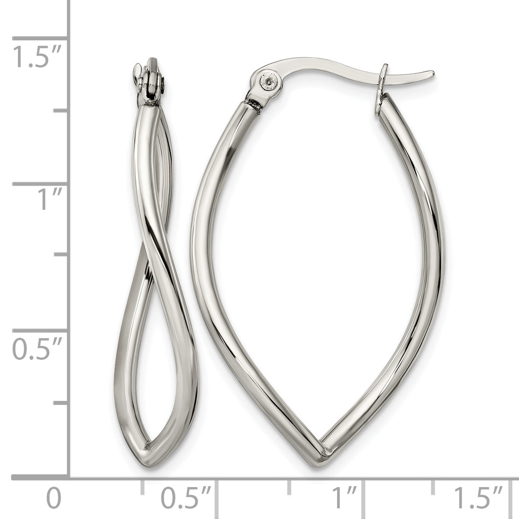 Stainless Steel Polished Hoop Earrings for Women