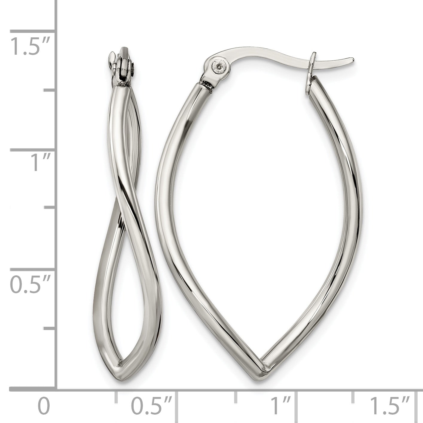 Stainless Steel Polished Hoop Earrings for Women