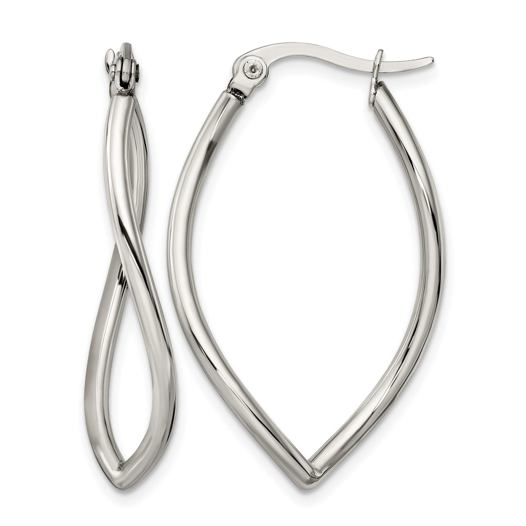 Stainless Steel Polished Hoop Earrings for Women
