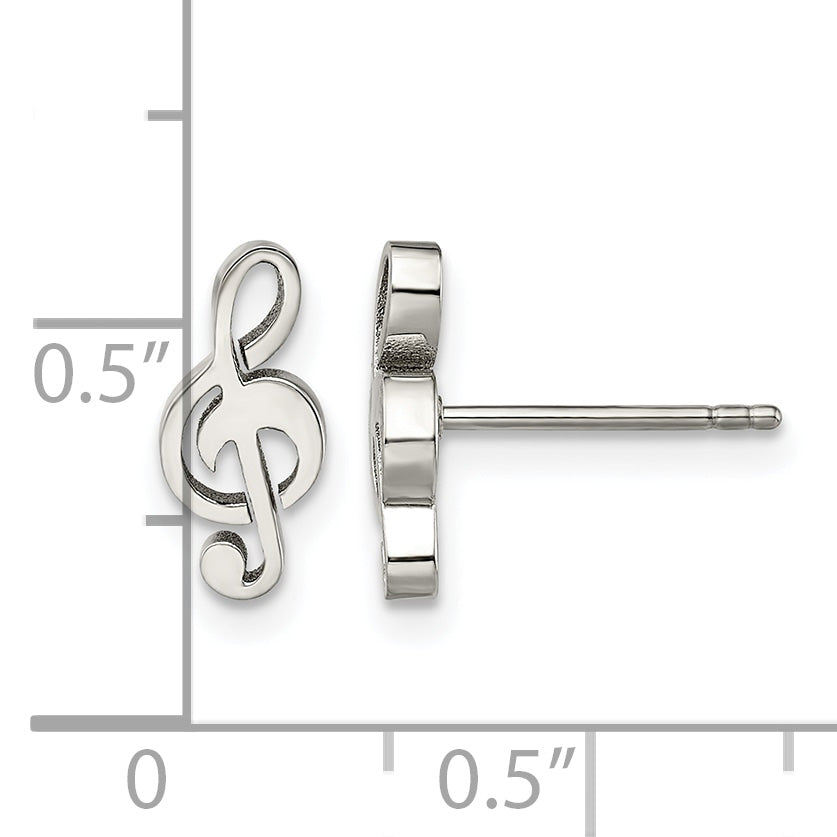 Stainless Steel Polished Button Earrings for Women