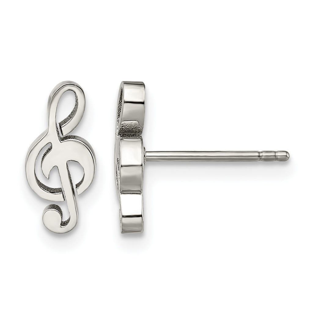 Stainless Steel Polished Button Earrings for Women
