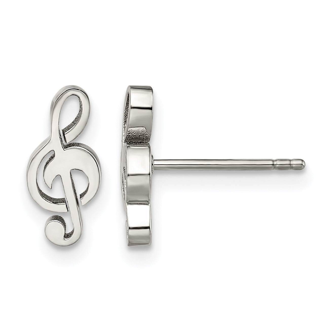 Stainless Steel Polished Button Earrings for Women