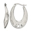 Stainless Steel Polished Textured Creole Hoop Earrings for Women