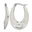Stainless Steel Polished Textured Creole Hoop Earrings for Women