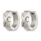 Stainless Steel Polished Hinged Huggie Hoop Earrings for Women