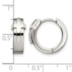 Stainless Steel Polished Hinged Cross Huggie Hoop Earrings for Women