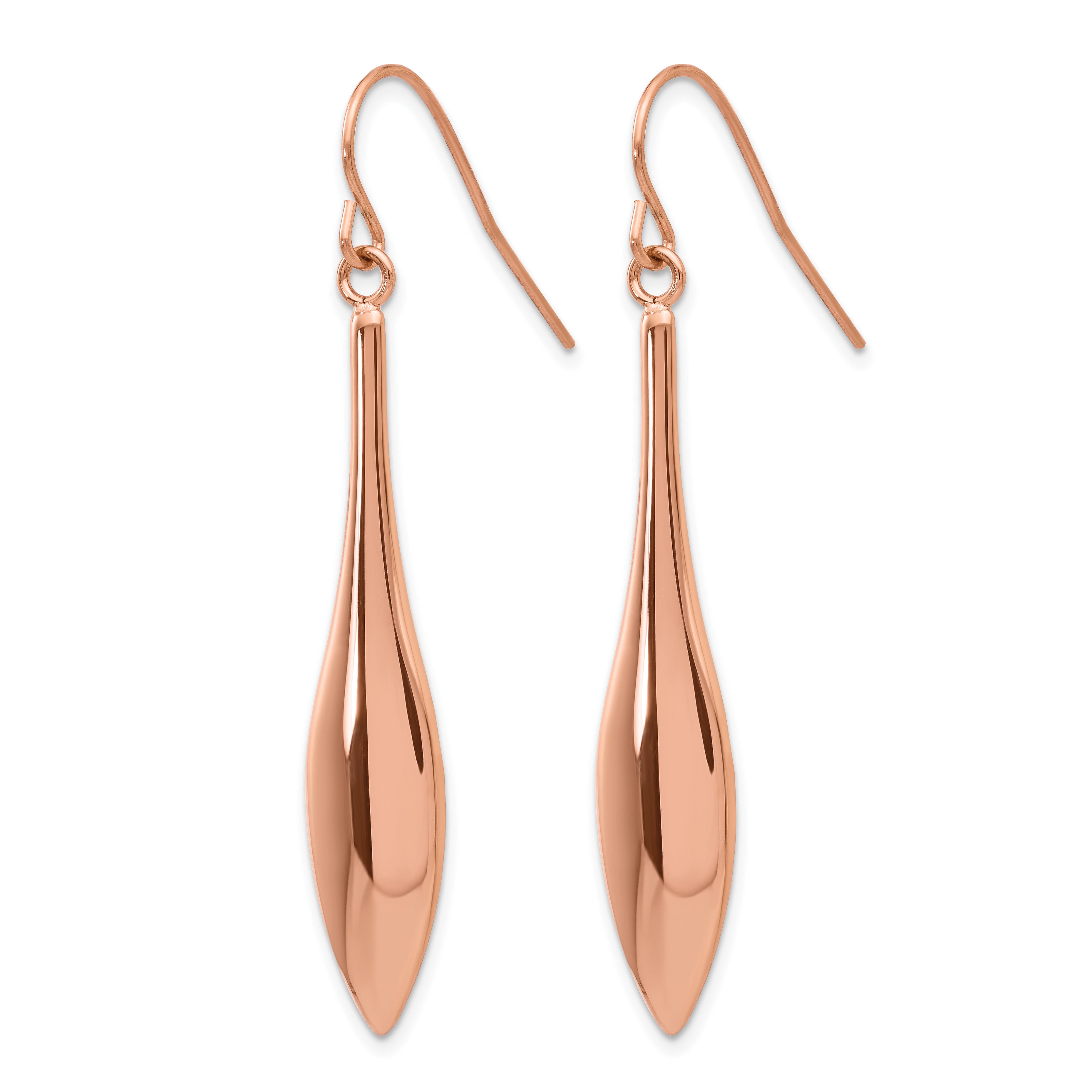 Stainless Steel Rose Gold-Tone Polished Drop Dangle Earrings for Women Secondary image
