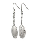 Stainless Steel Polished Cubic Zirconia Drop Dangle Earrings for Women