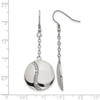 Stainless Steel Polished Cubic Zirconia Drop Dangle Earrings for Women