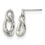 Stainless Steel Polished Crystal Drop Dangle Earrings for Women