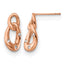 Stainless Steel Rose Gold-Tone Polished Crystal Drop Dangle Earrings for Women